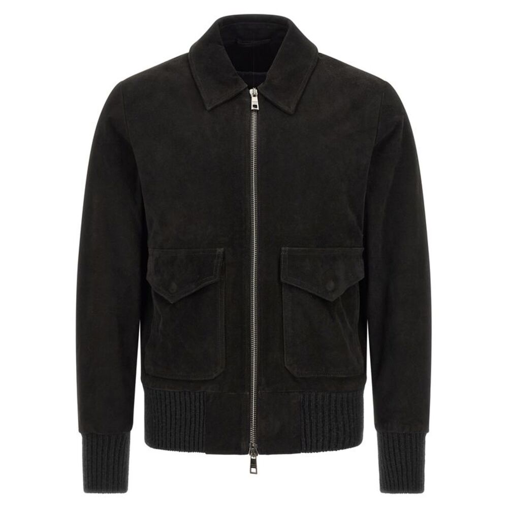 GIORGIO BRATO Black Lamb Leather Leather Men's Jacket